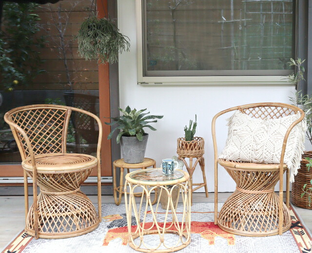 楽天市場】ラタン 天然籐 リゾートチェア 肘付き 幅56cm ガーデン