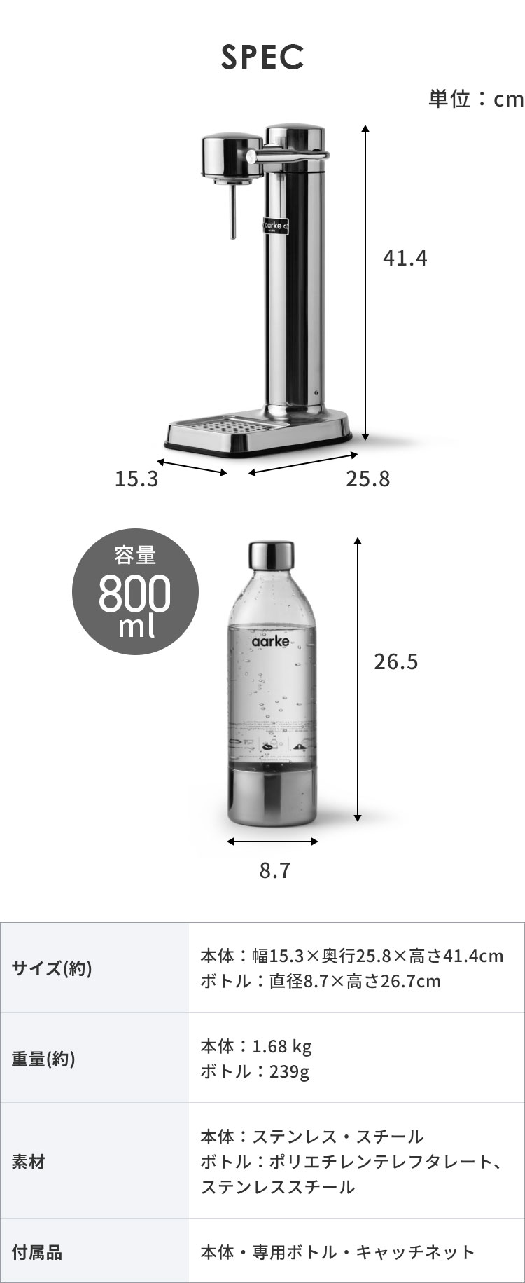 楽天市場】【国内正規品】【専用ボトル2本付き】 aarke アールケ 炭酸