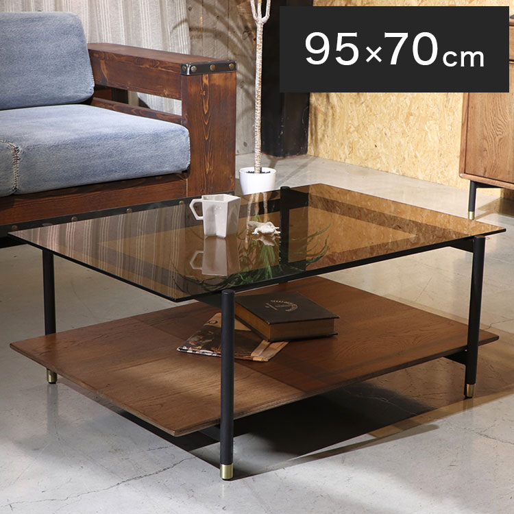 楽天市場】センターテーブル 95×70cm ガラス天板 真鍮 スチール脚