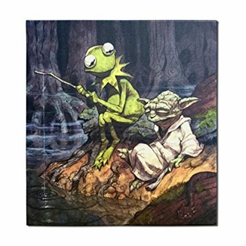 楽天市場】スター・ウォーズ ヨーダ&カーミット キャンバスアート 緑で