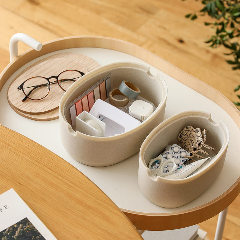 楽天市場】収納ボックス ideaco オーバルボックス ストーン調 Mサイズ