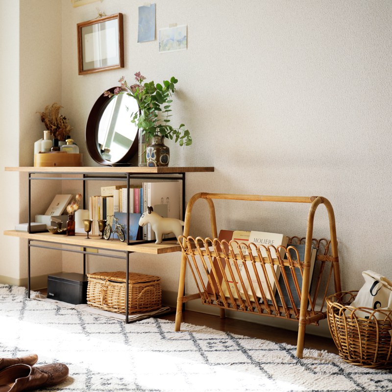 楽天市場】収納 ラタン 籐 マガジンラック JUGLAS ラック 本棚 北欧