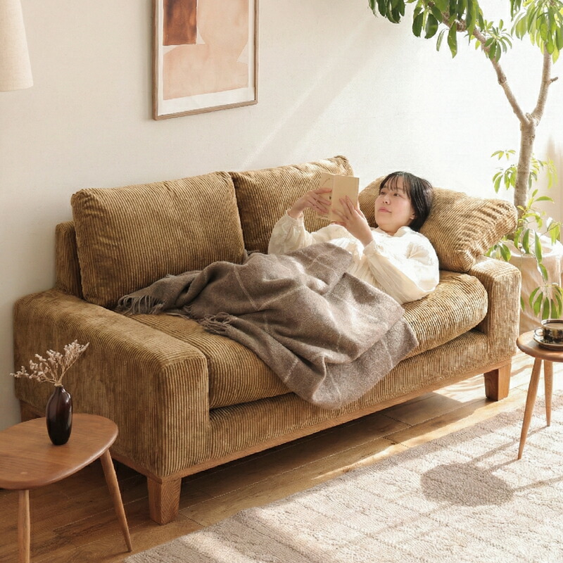 楽天市場】2人掛けソファー folk／BR ブラウン 北欧 ナチュラル