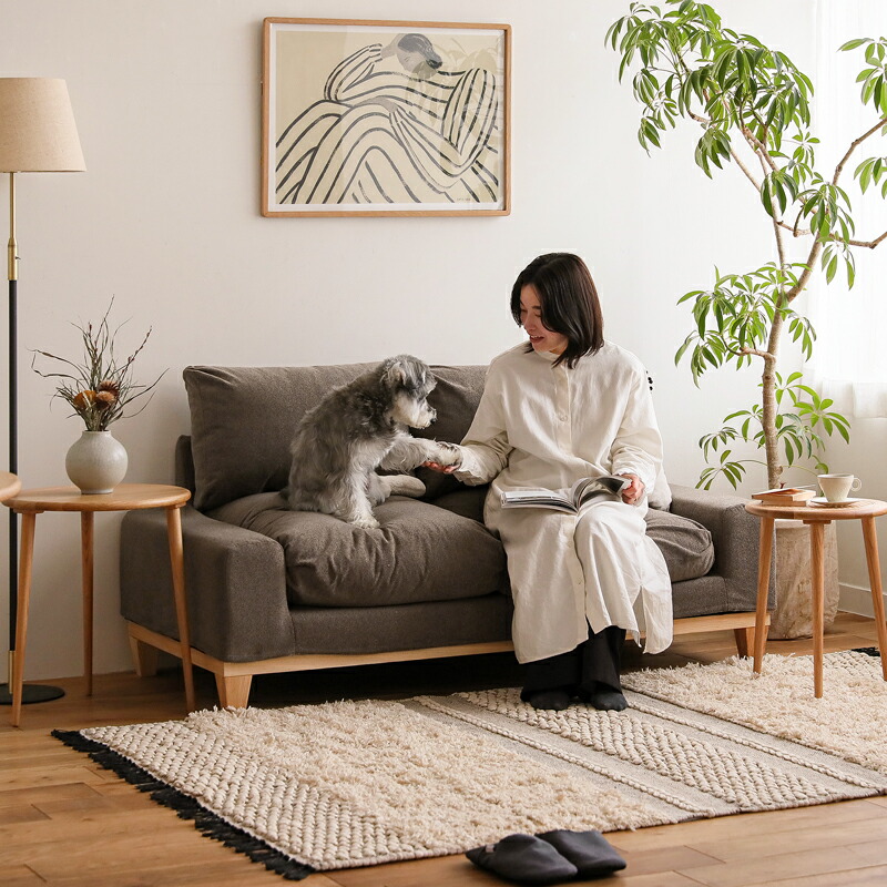 楽天市場】2人掛けソファー folk Jr. フォーク ブラウンフレーム