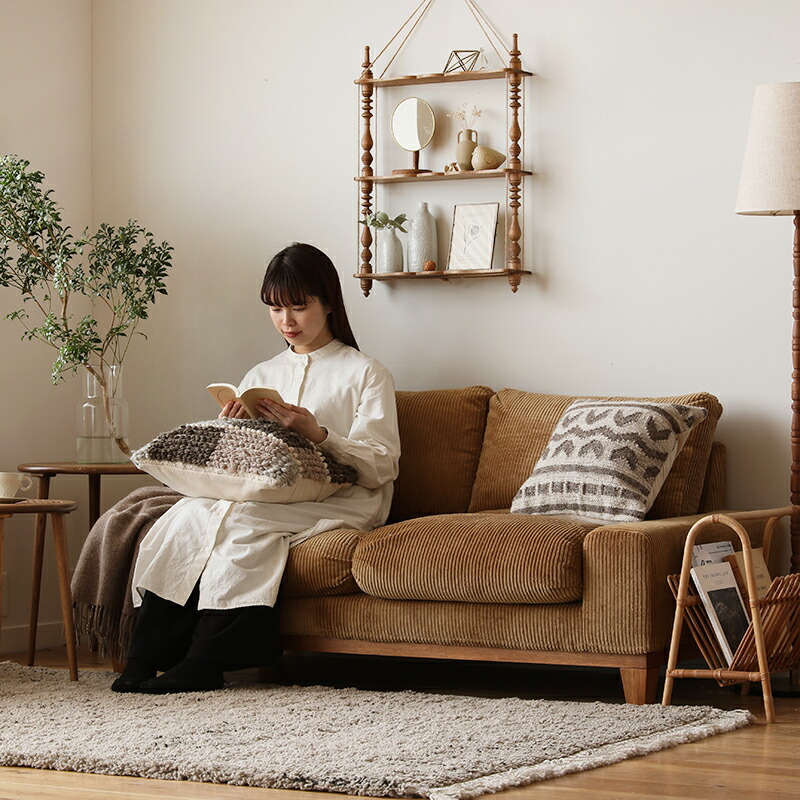 楽天市場】2人掛けソファー folk Jr. フォーク ブラウンフレーム