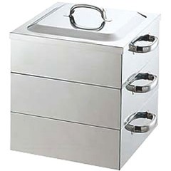 楽天市場】アカオ アルミ角蒸(大型) 36cm 二重【角型蒸し器 硬質アルミ