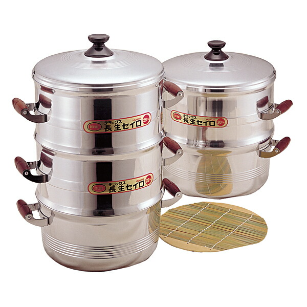 楽天市場】アカオ アルミ角蒸(大型) 36cm 二重【角型蒸し器 硬質アルミ