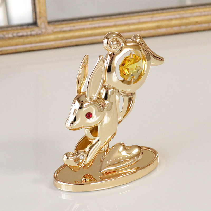 楽天市場】スワロフスキー 置物 おしゃれ うさぎ 置物 玄関 ゴールド