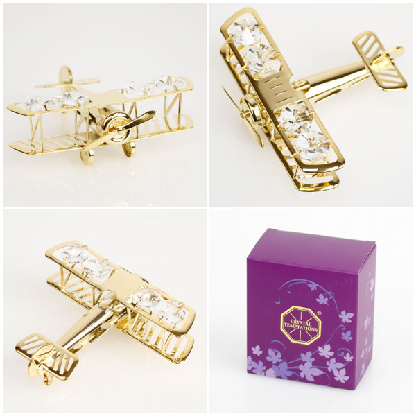 楽天市場】スワロフスキー 置物 飛行機 1667 オーナメント ゴールド