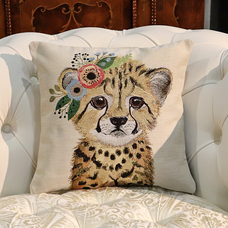 楽天市場】ポルトガルジャガード クッションカバー タタン 45×45ヒョウ