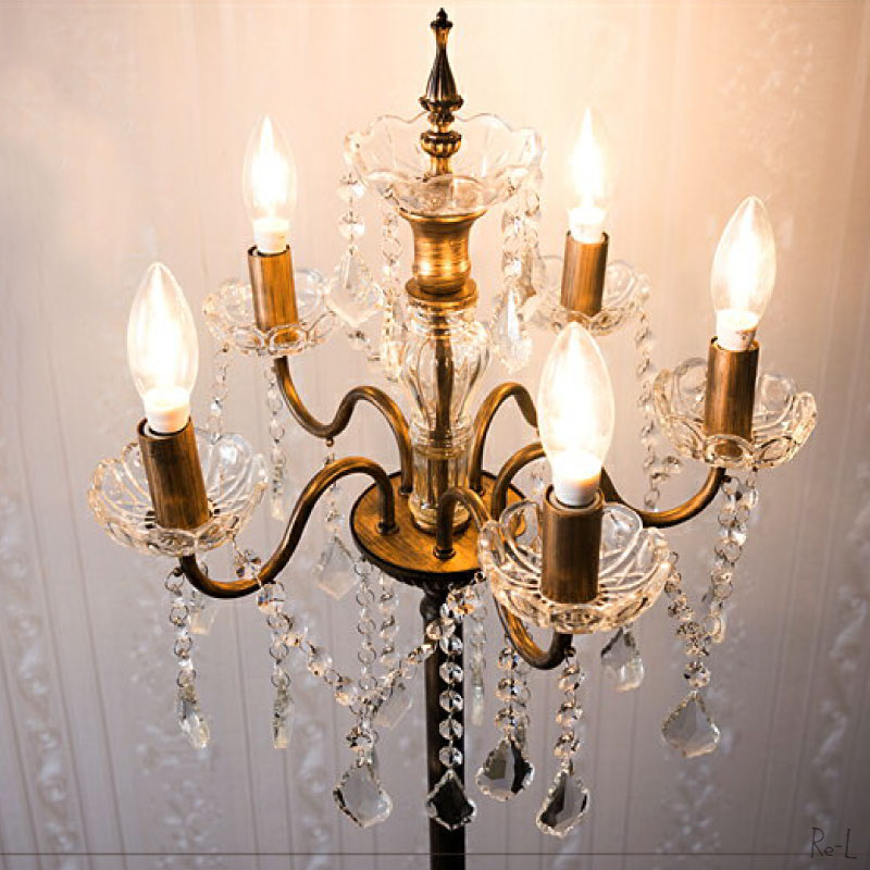 楽天市場】5灯 スタンドシャンデリア アンティークフロアランプ