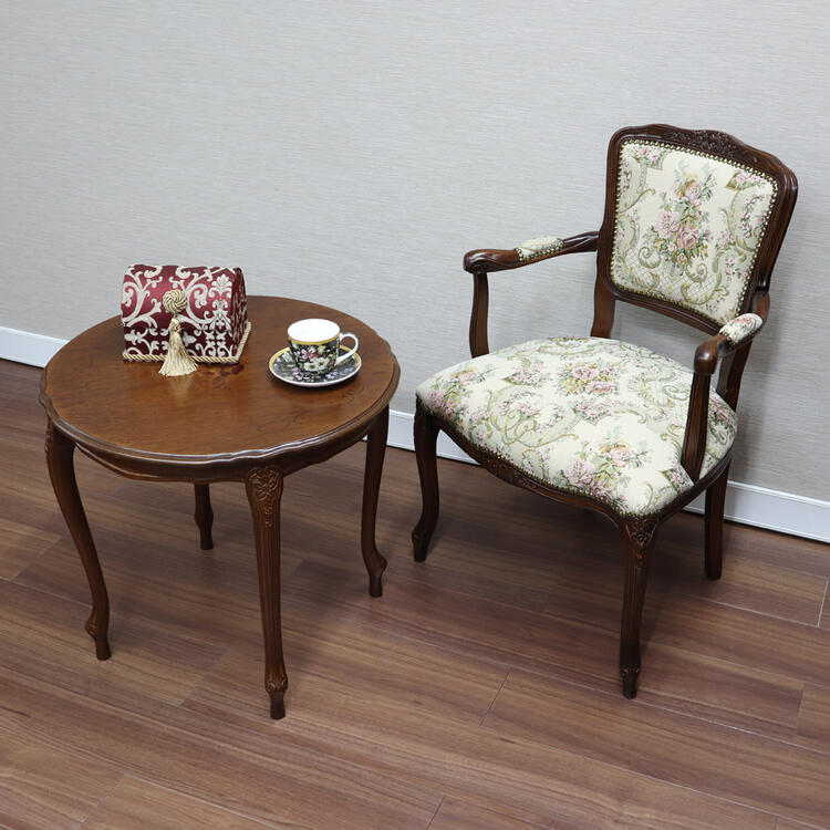 楽天市場】イタリア製 象嵌 ティーテーブル 丸クラシック アンティーク