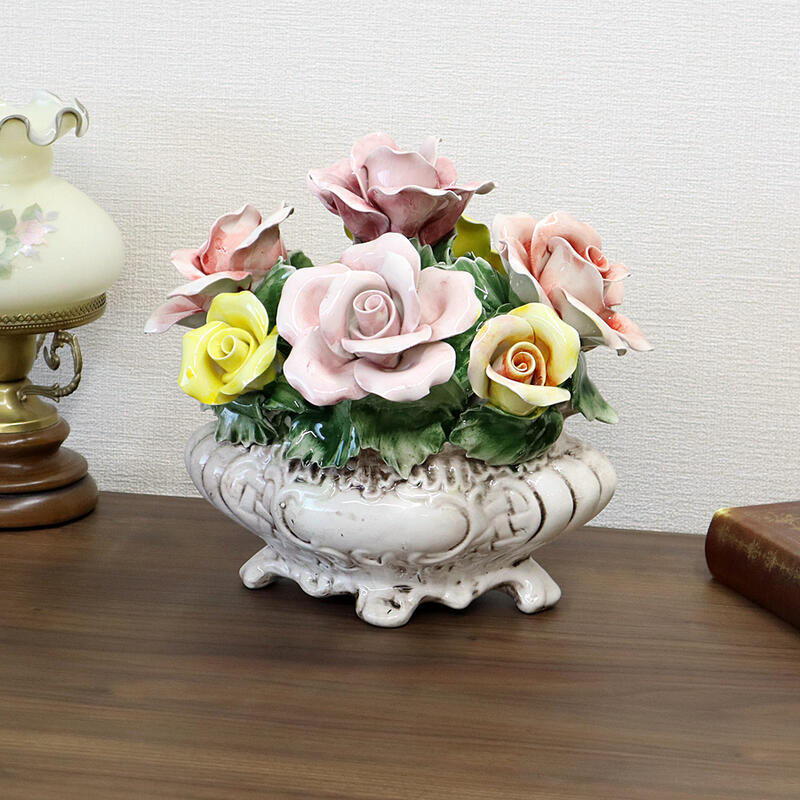 楽天市場】イタリア製 陶花ハンドメイド オブジェ クラシック