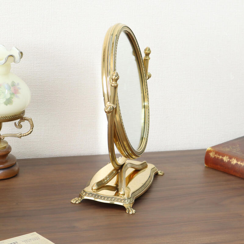 楽天市場】イタリア製 真鍮 スタンドミラークラシック アンティーク