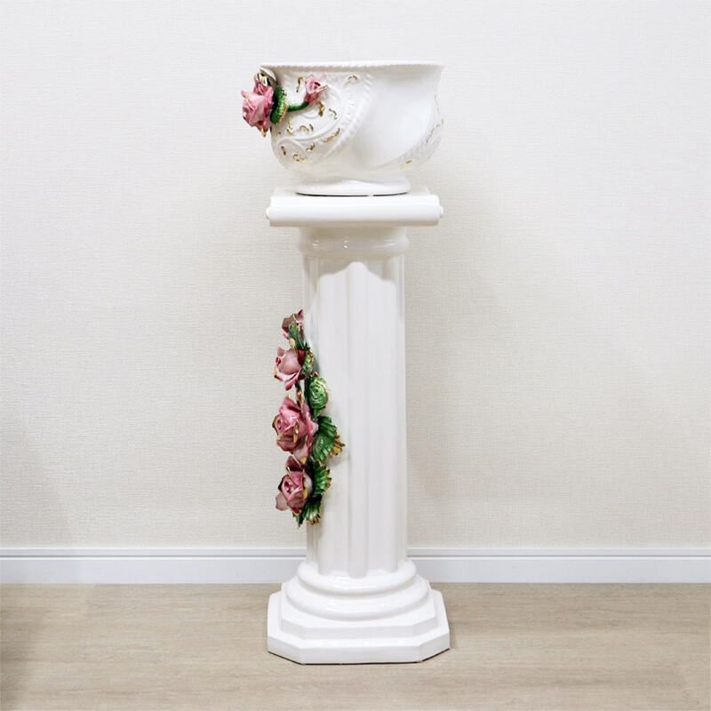 楽天市場】イタリア製 陶花 コラム＆ポットインテリア クラシック