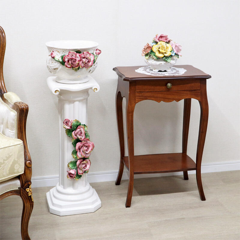 楽天市場】イタリア製 陶花 コラム＆ポットインテリア クラシック