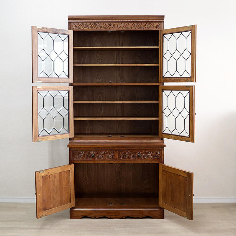 楽天市場】アンティークオーク カップボードキャビネット アンティーク