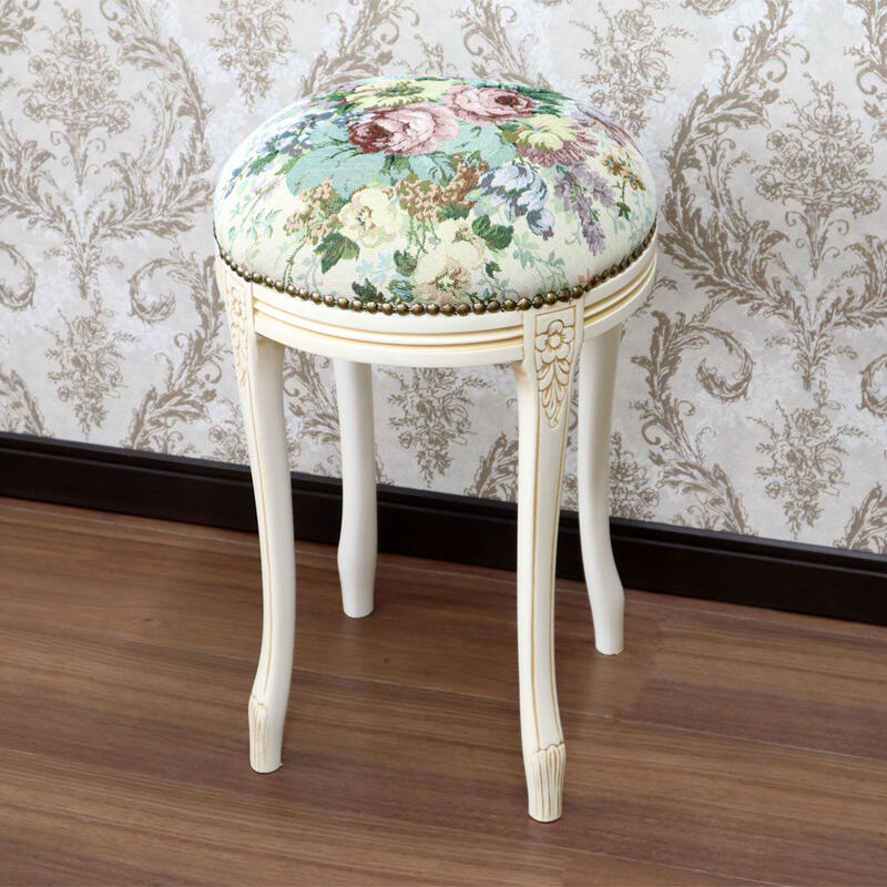 楽天市場】イタリア製 ラウンドスツール ゴブランフラワークラシック