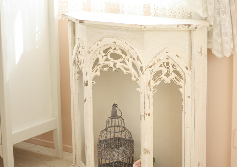 楽天市場】マントルピース アンティークホワイトコンソール シャビー