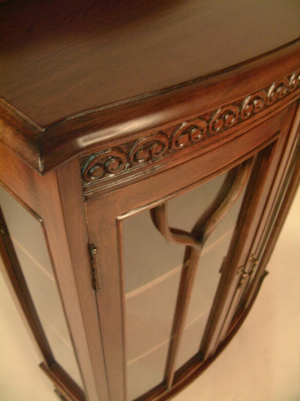 楽天市場】アンティークオークシリーズ ガラスキャビネットブラウン