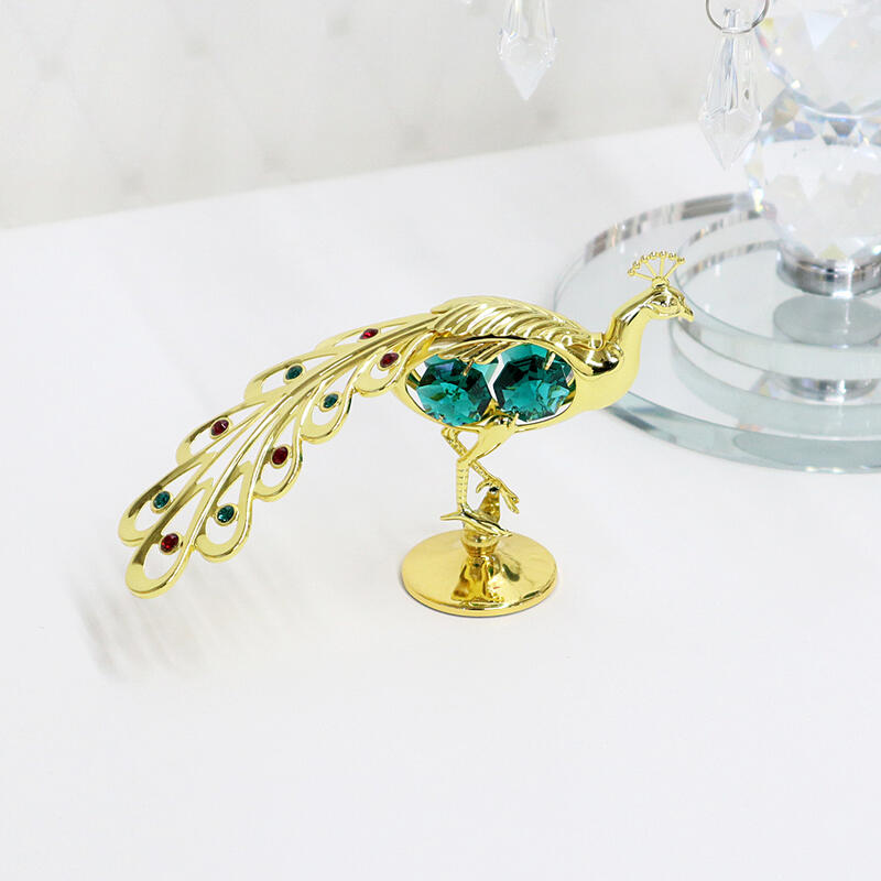 楽天市場】クリスタルオーナメント 孔雀クジャク オブジェ クリスタル