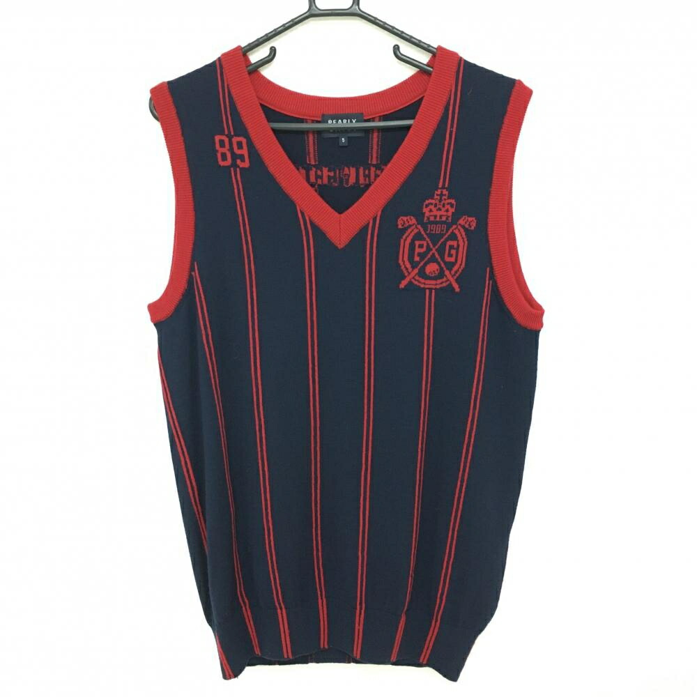 楽天市場】【超美品】パーリーゲイツ ニットベスト ネイビー×レッド