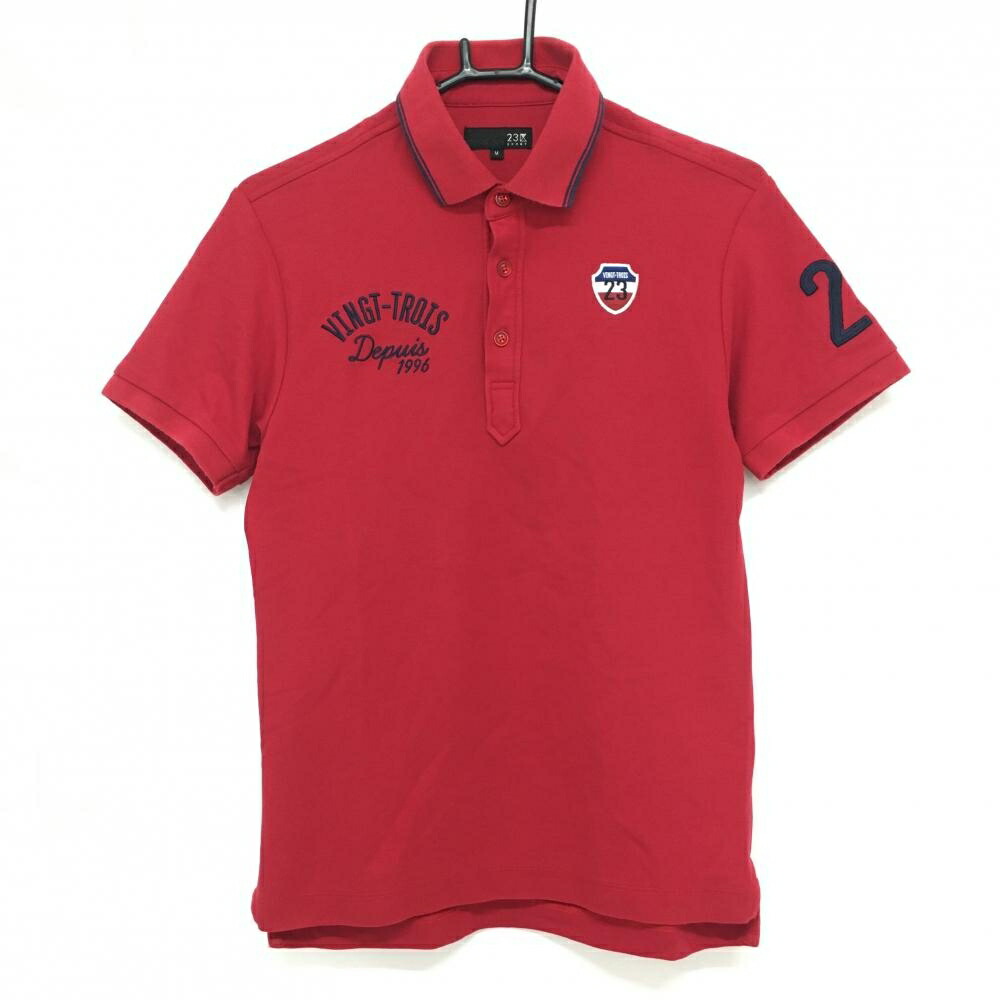 楽天市場】【美品】23区スポーツ 半袖ポロシャツ レッド×ネイビー 襟淵