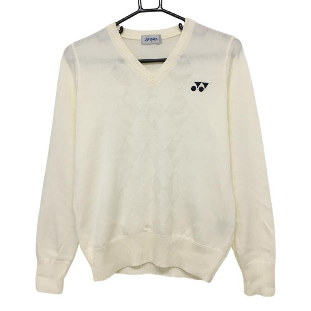 楽天市場】【美品】ヨネックス セーター 白 ニット Vネック ダイヤ柄