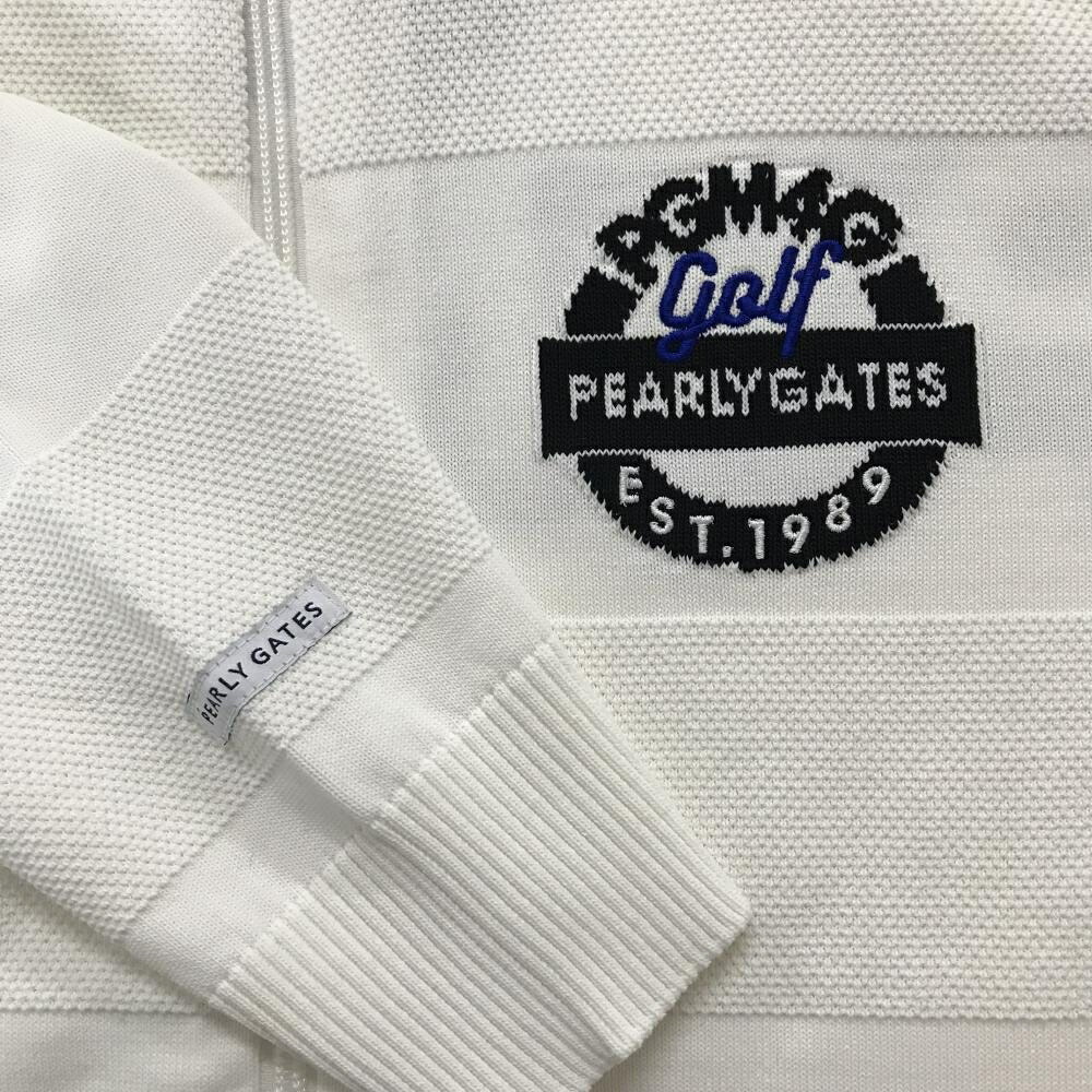 楽天市場】【超美品】パーリーゲイツ ニットジャケット 白 ボーダー