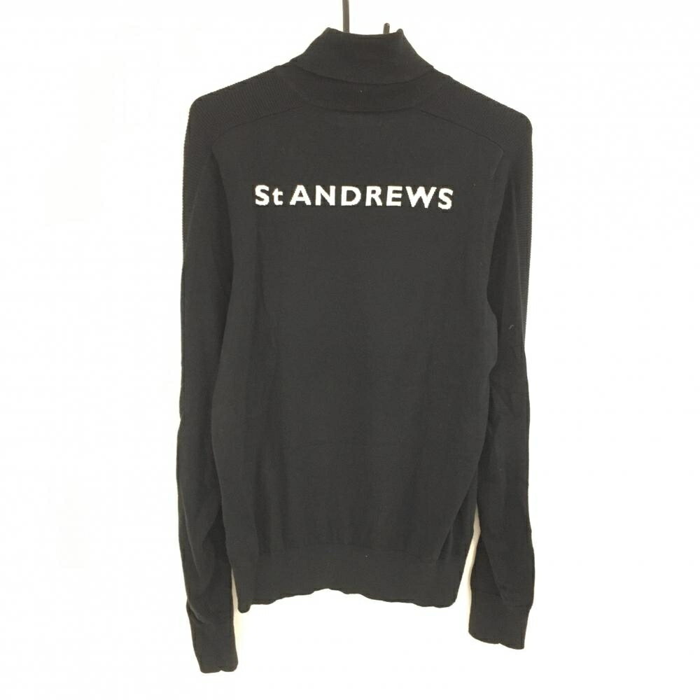 楽天市場】セントアンドリュース タートルネックセーター 黒 ロゴ白