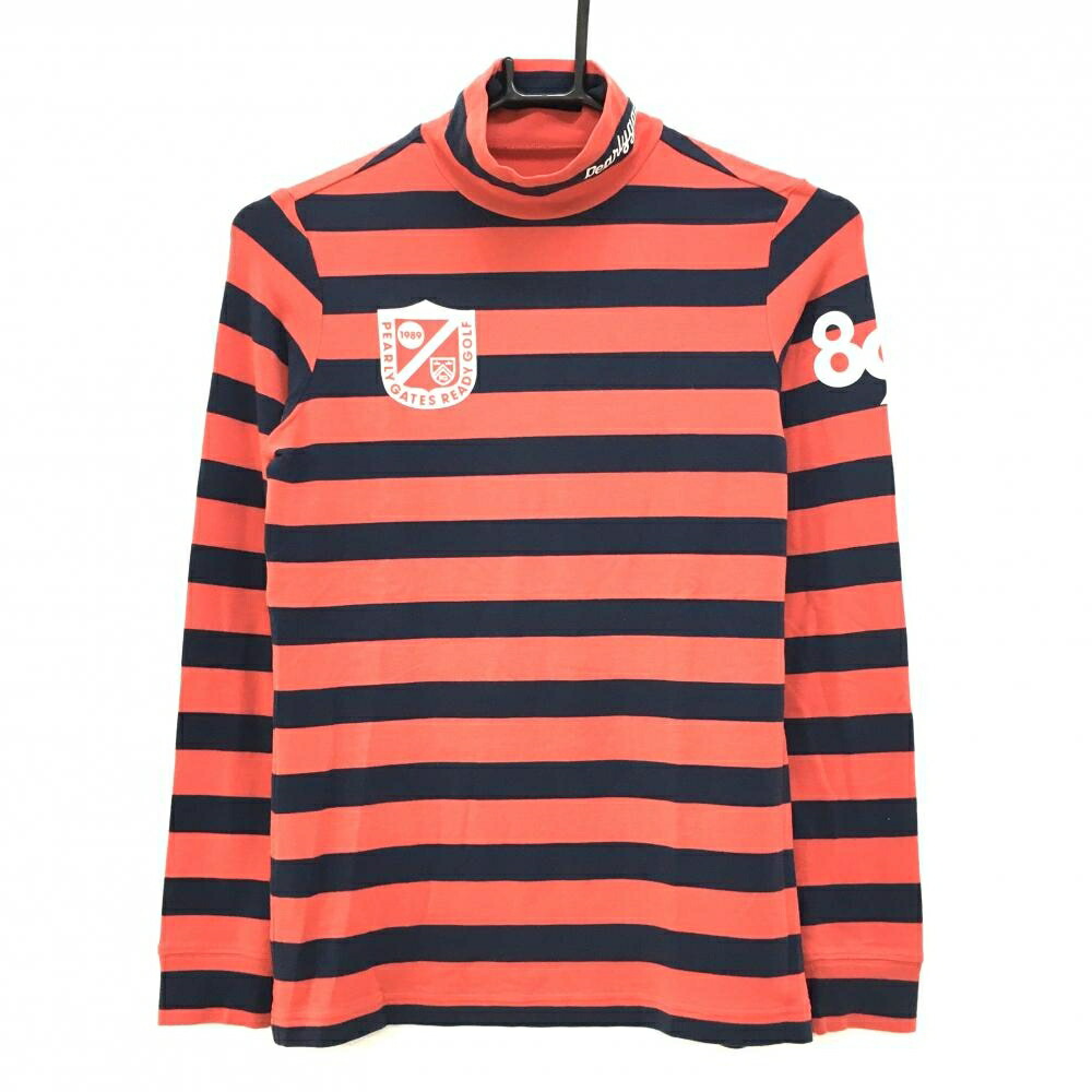 楽天市場】パーリーゲイツ 長袖ハイネックシャツ レッド×ネイビー