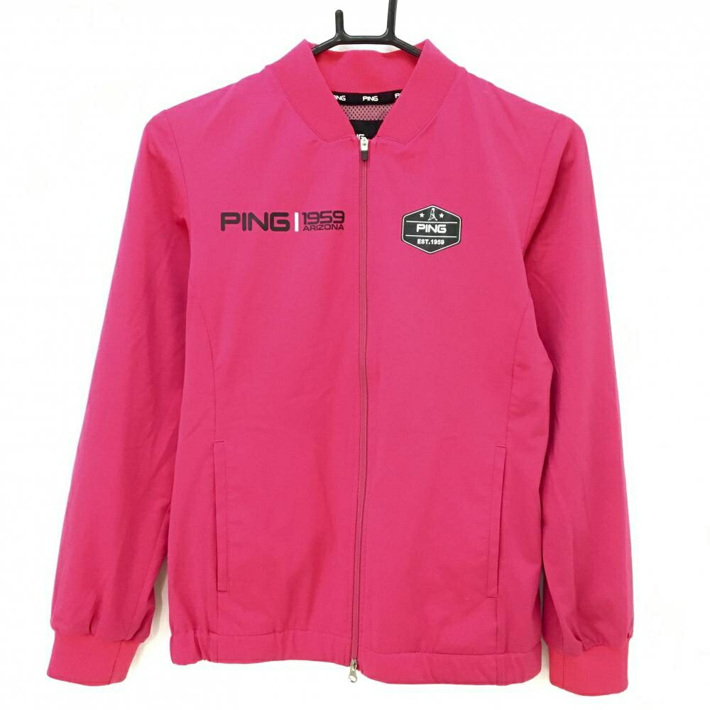 楽天市場】【美品】ピン ジャケットブルゾン ピンク ロゴプリント