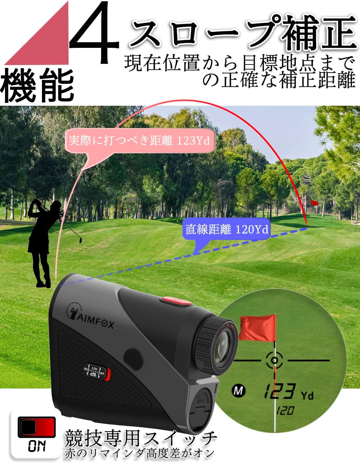楽天市場】【あす楽当日発送】 AIMFOX（アイムフォックス）ゴルフ距離