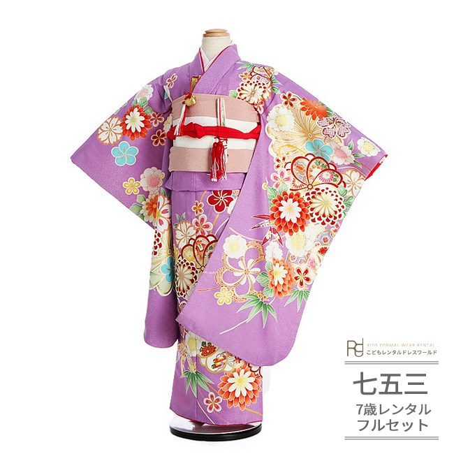 楽天市場】七五三 着物 7歳 フルセット レンタル 753 7歳女の子 ( 七歳