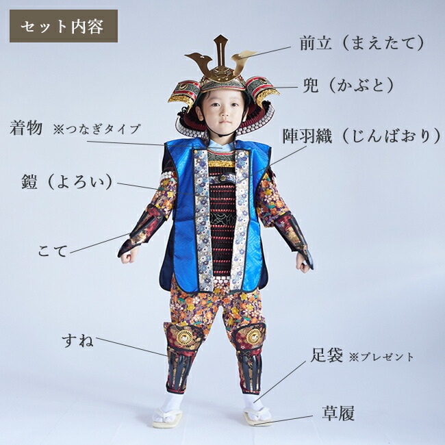 楽天市場】着れる鎧兜 七五三 5歳 フルセット レンタル 753 男児 着物