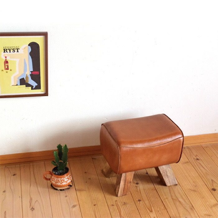 楽天市場】スツール レザー 本革 オットマン スツール ブルックリン