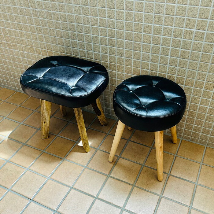 楽天市場】『NEW』 スツール レザー レクタングル 本革 おしゃれ