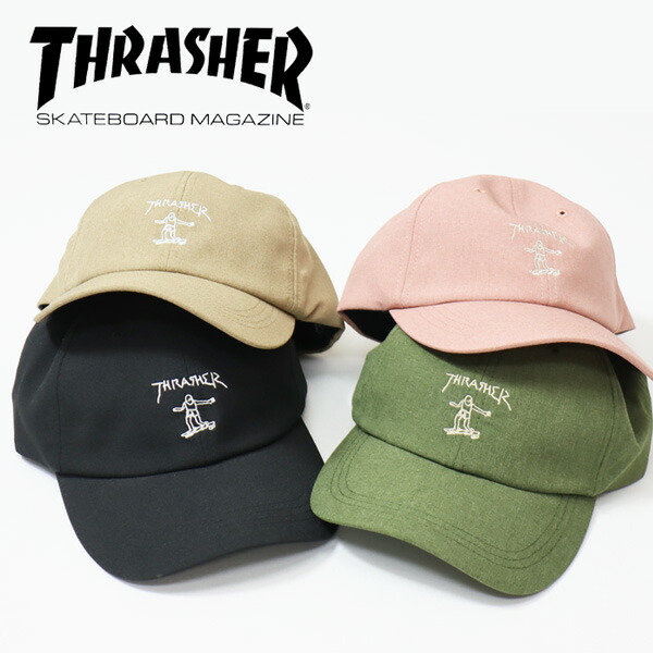 楽天市場】THRASHER スラッシャー マークゴンザレス ロゴ刺繍 キャップ
