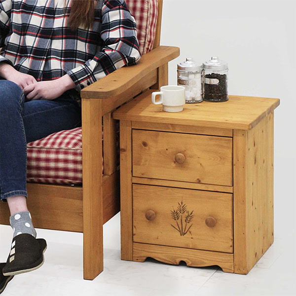 楽天市場】カントリー調 ナイトテーブル パイン無垢材 天然木 サイド