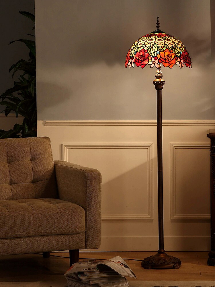 楽天市場】A013457ステンドグラスフロアライト 間接照明 フロア