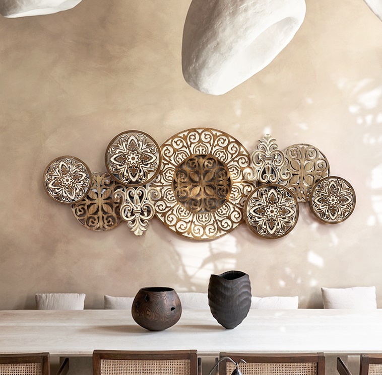 楽天市場】A051281WD127-3木工芸品 壁掛け 北欧調 高級感壁飾り