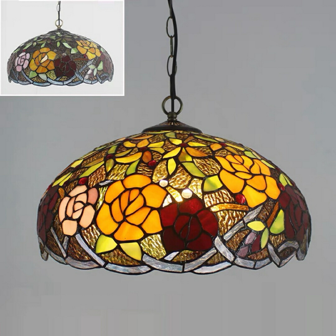 楽天市場】A032936ステンドグラス．ペンダントライト豪華天井照明