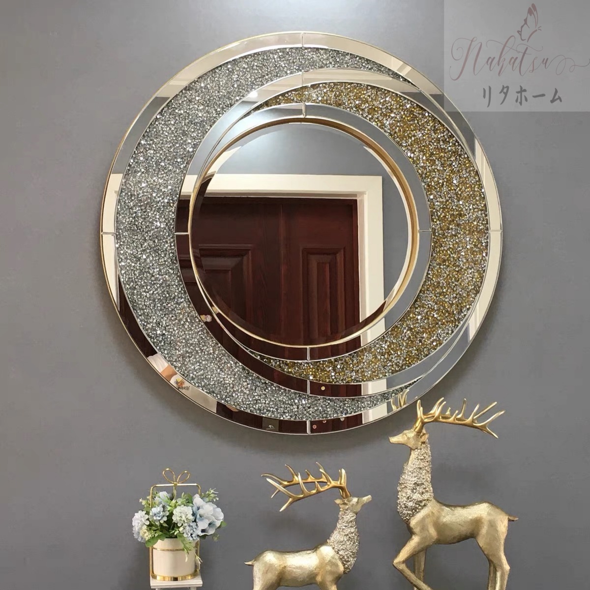 楽天市場】A002086高級壁掛け鏡 壁掛け ．壁掛けミラー ウォールミラ