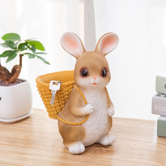 楽天市場】A056174兎置物 小物入れ うさぎ収納ボックス 卓上収納 雑貨