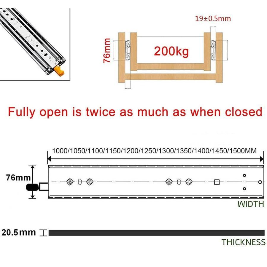 楽天市場】超重量用引き出しスライドレール 工業用レール 完全な拡張
