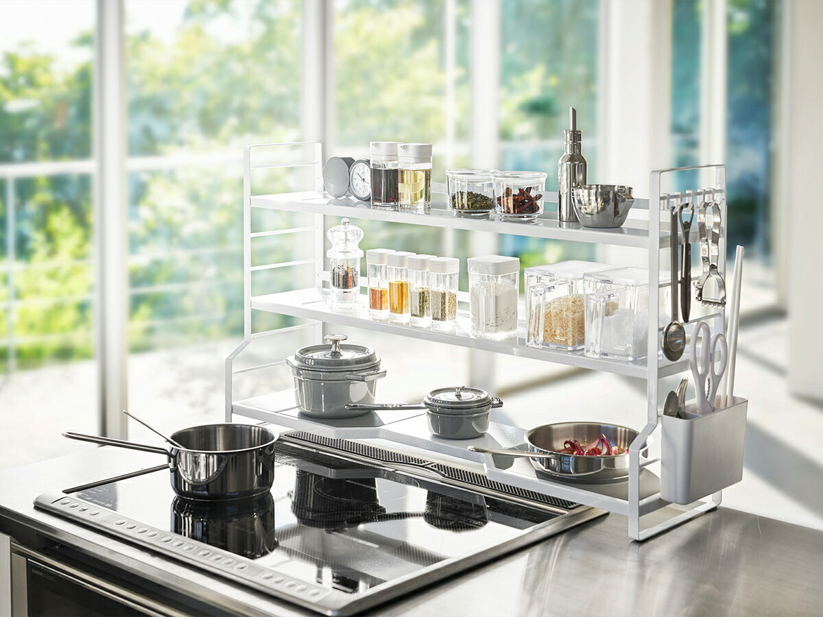 楽天市場】［ コンロ奥ラック 3段 タワー ］山崎実業 tower コンロ奥