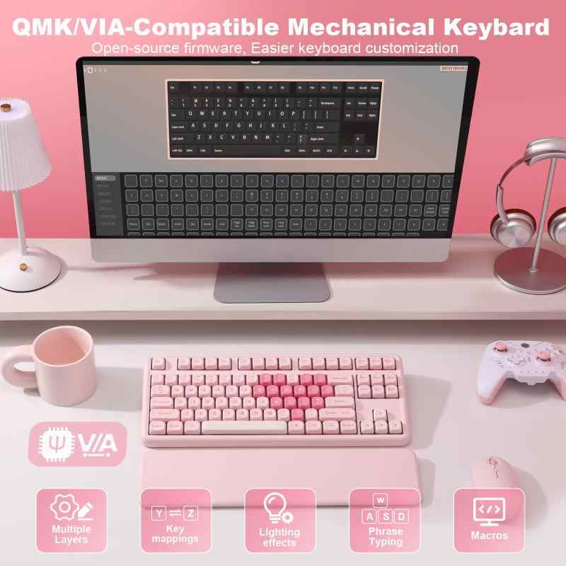 楽天市場】YUNZII B87 ワイヤレスメカニカルキーボード ゲーミング