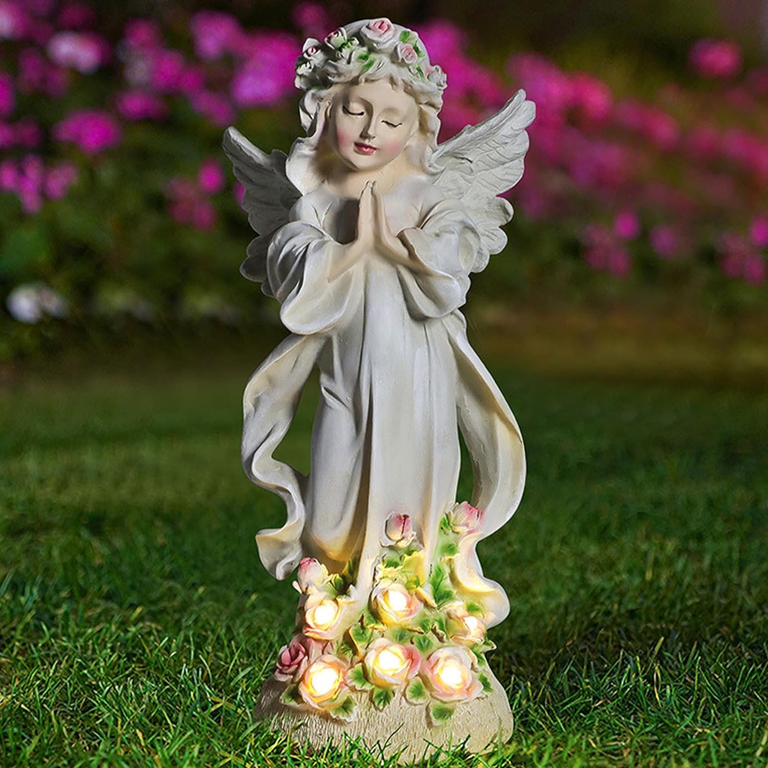 楽天市場】エンジェル花の祈りの天使 ガーデン彫像置物 屋内屋外装飾