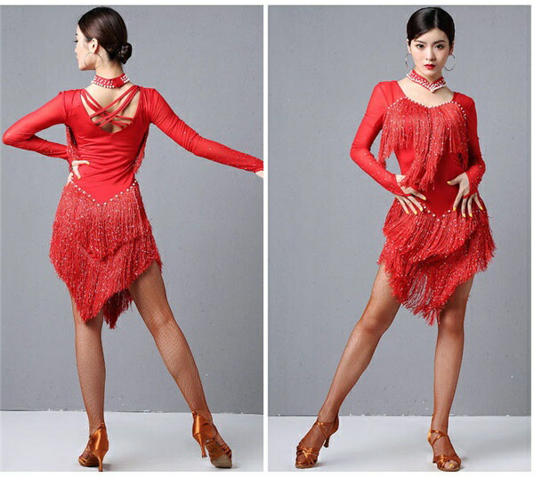 楽天市場】ラテン衣装 チャチャチャ 社交ダンス ラテンドレス 赤