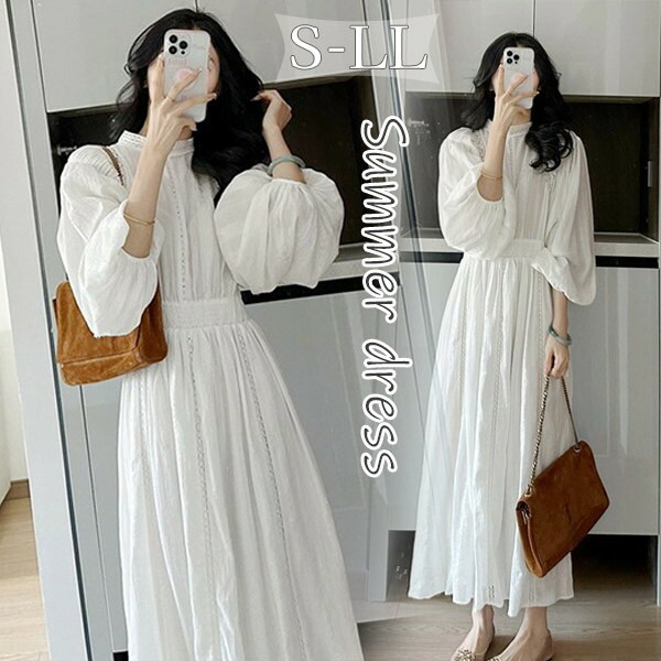 楽天市場】パフスリーブ ワンピース レディース 大人可愛い 夏ワンピ